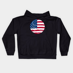 This is a USA basketball designed in United States flag colors Kids Hoodie